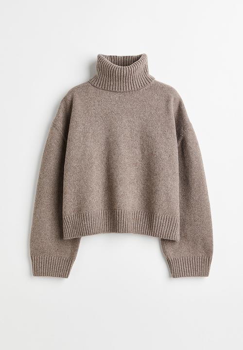 H&M - Oversized polo-neck jumper - dark mole