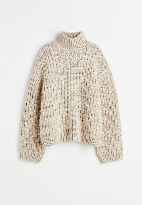H&M - Oversized turtleneck jumper - light beige