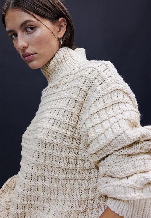 H&M - Oversized turtleneck jumper - light beige