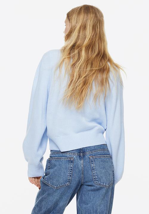 H&M - Jacquard-knit jumper - light blue/cat