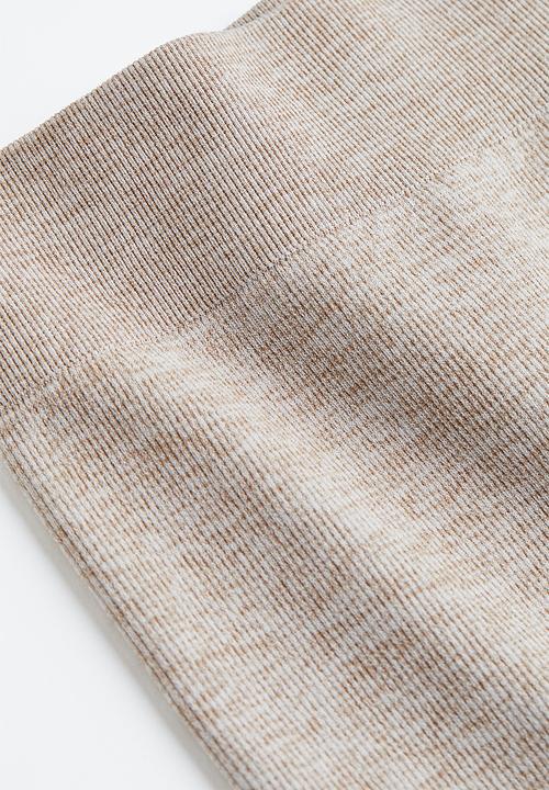H&M - Thermolite® ribbed leggings - light beige marl