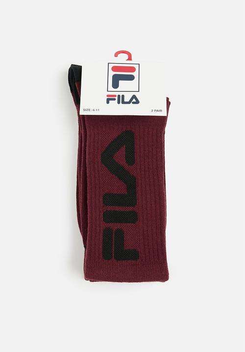 FILA - Simon 2 pack tube socks - red