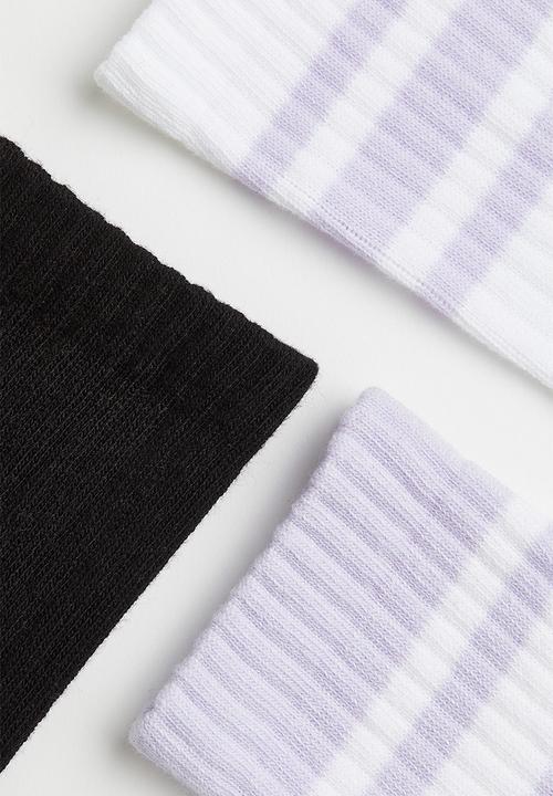 H&M - 3 Pack socks - light purple/striped