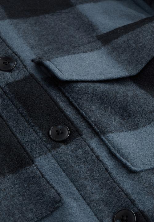 H&M - Oversized shacket - blue/checked