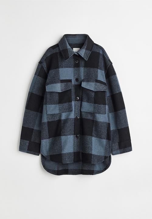 H&M - Oversized shacket - blue/checked
