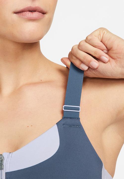 Nike - W nike dri-fit alpha zip-front bra - diffused blue/diffused blue