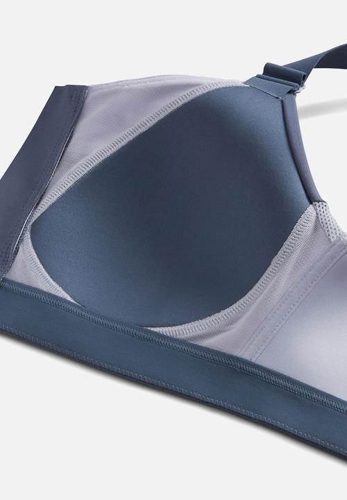 Nike - W nike dri-fit alpha zip-front bra - diffused blue/diffused blue