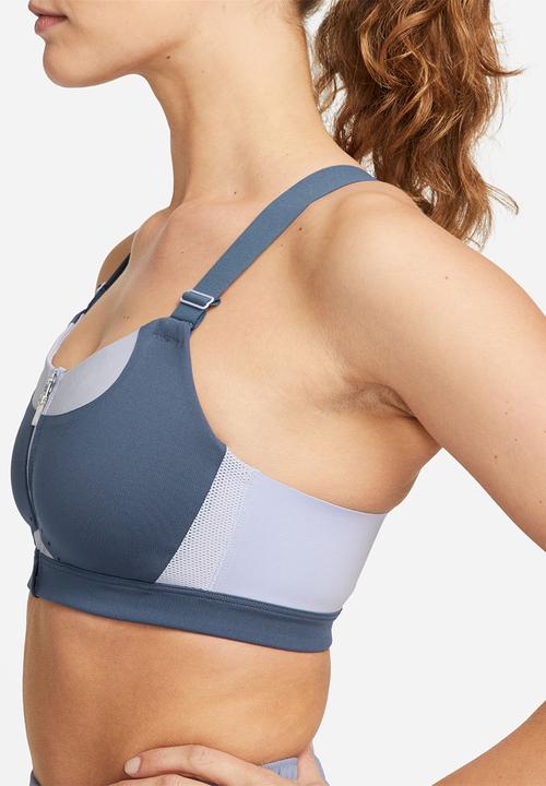 Nike - W nike dri-fit alpha zip-front bra - diffused blue/diffused blue