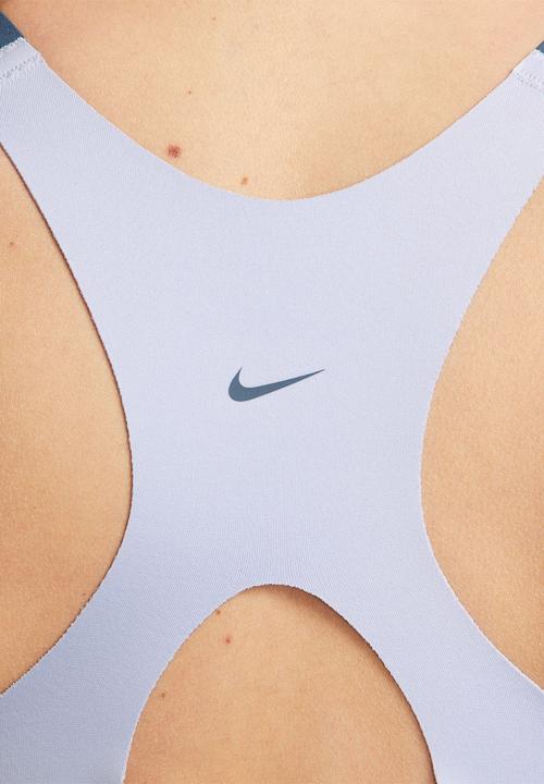 Nike - W nike dri-fit alpha zip-front bra - diffused blue/diffused blue