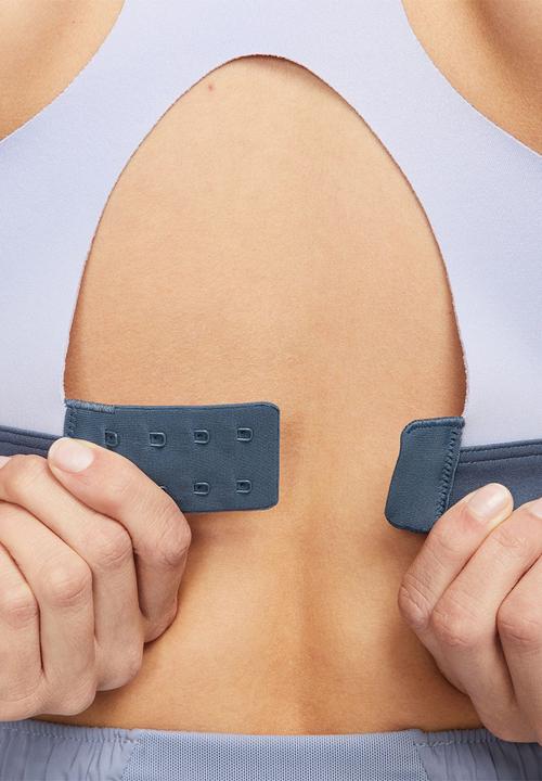 Nike - W nike dri-fit alpha zip-front bra - diffused blue/diffused blue