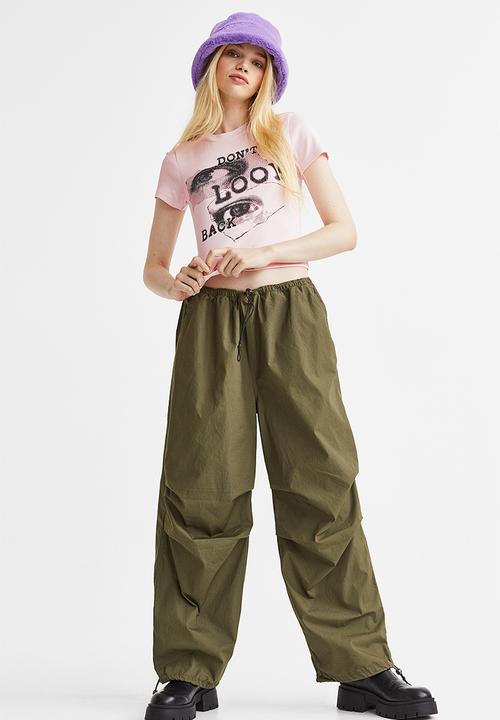 H&M - Fitted top - light pink/eyes