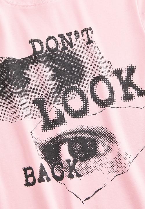 H&M - Fitted top - light pink/eyes