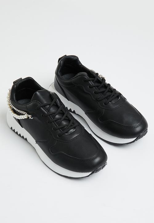 Jada - Pearl detail sneaker - black