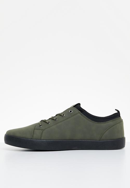 Pierre Cardin - Mens sneaker leather - black olive