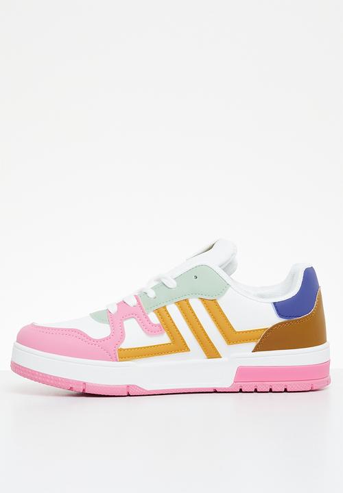 Tom Tom - Low cut colour block sneaker - white/sage/multi