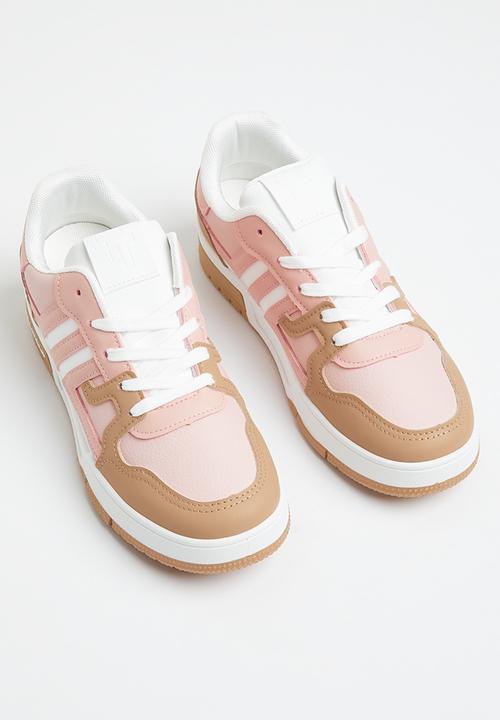 Tom Tom - Low cut colour block sneaker - mink/white multi