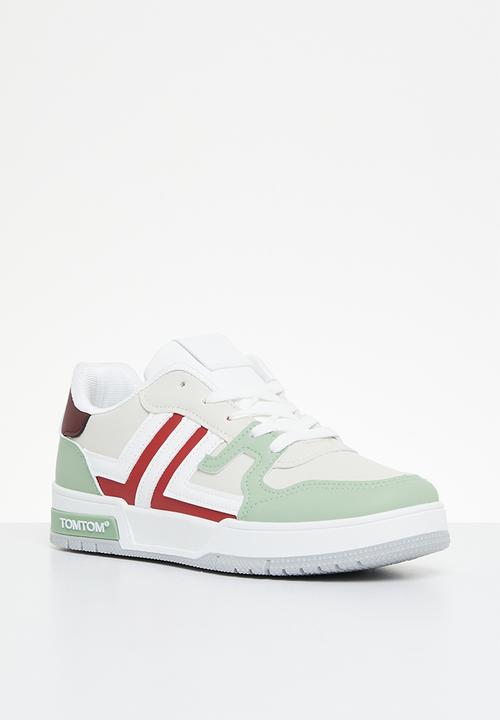 Tom Tom - Low cut colour block sneaker - beige/sage multi