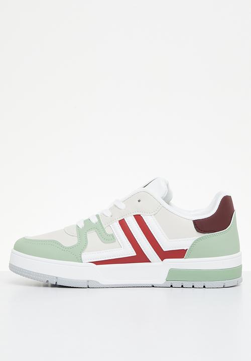 Tom Tom - Low cut colour block sneaker - beige/sage multi