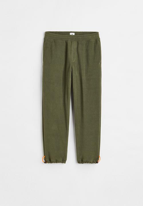 H&M - Relaxed fit fleece joggers - khaki green