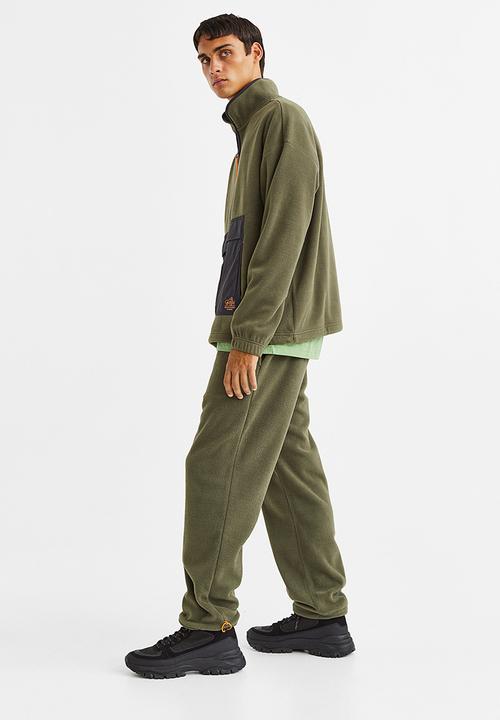 H&M - Relaxed fit fleece joggers - khaki green