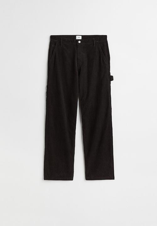 H&M - Relaxed fit corduroy trousers - black
