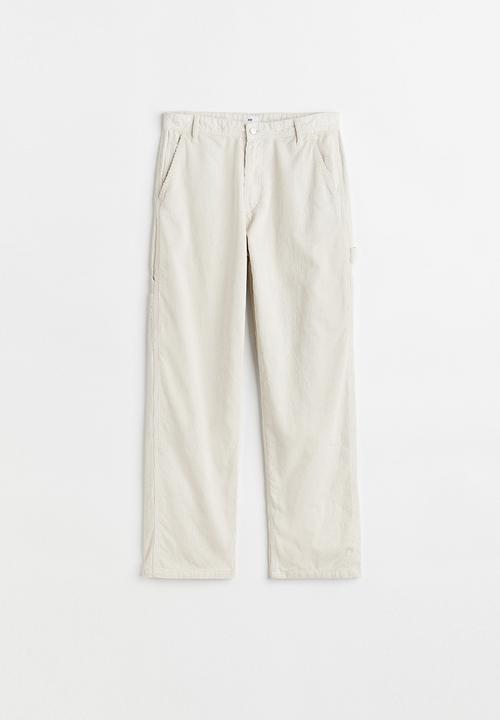 H&M - Relaxed fit corduroy trousers - light beige