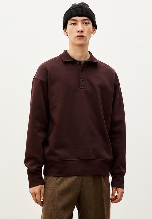 H&M - Relaxed fit polo shirt - burgundy
