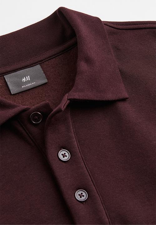 H&M - Relaxed fit polo shirt - burgundy