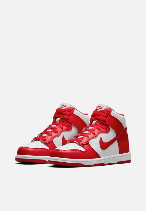 Nike - Nike dunk high - white/university red