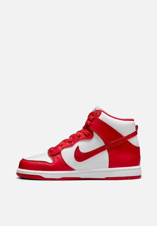 Nike - Nike dunk high - white/university red