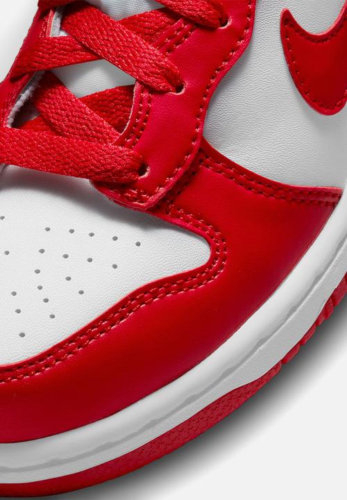 Nike - Nike dunk high - white/university red