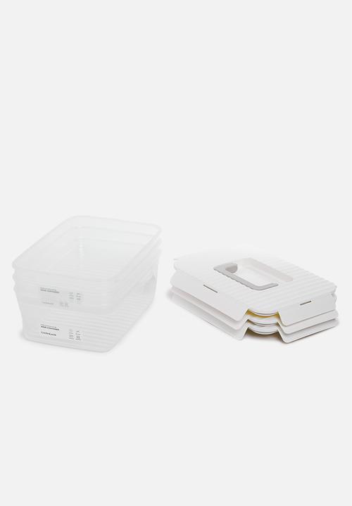 LocknLock - Wave container large set of 3 - white