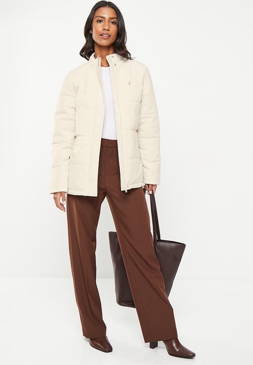 POLO - Wmn long sleeve puffer jacket - stone