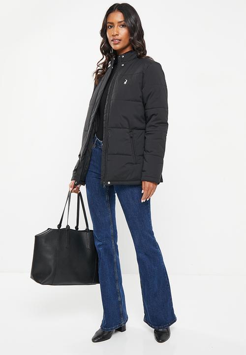 POLO - Wmn long sleeve puffer jacket - black