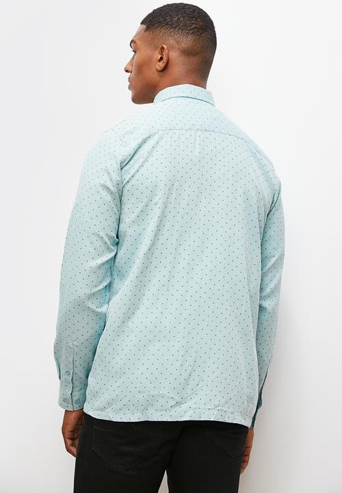 Lark & Crosse - Printed long sleeve cotton shirt - light green