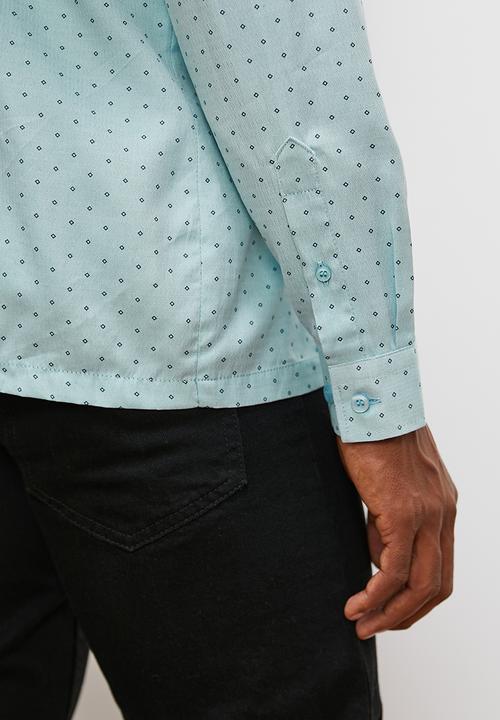 Lark & Crosse - Printed long sleeve cotton shirt - light green