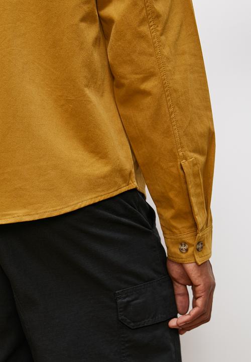 Lark & Crosse - Hooded peached twill shacket - taupe