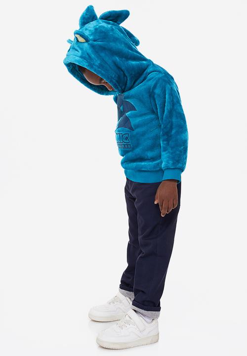 H&M - Printed pile hoodie - blue/sonic the hedgehog