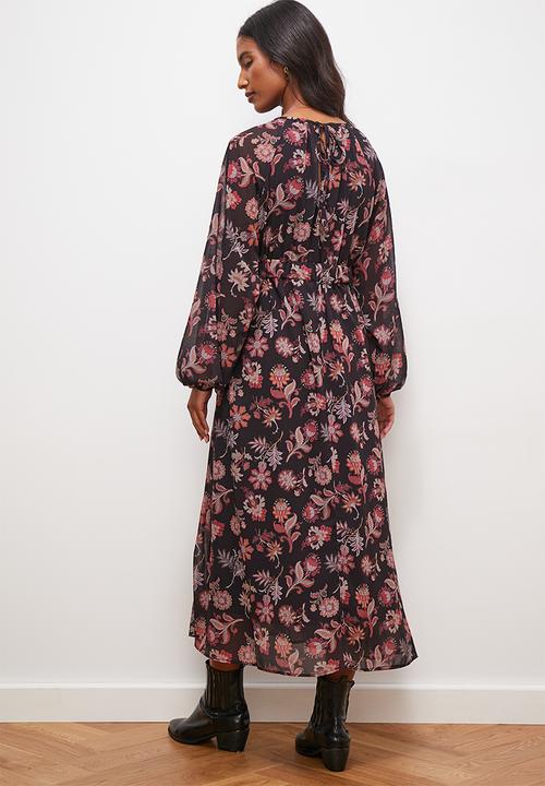 edit - Balloon sleeve midi dress - interior floral