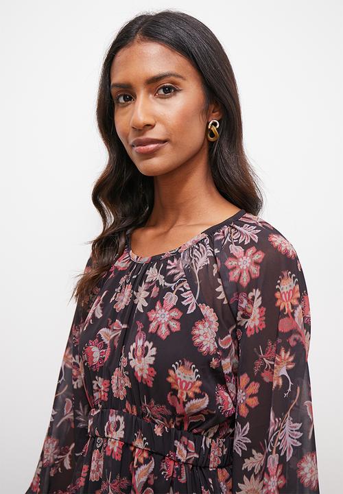edit - Balloon sleeve midi dress - interior floral