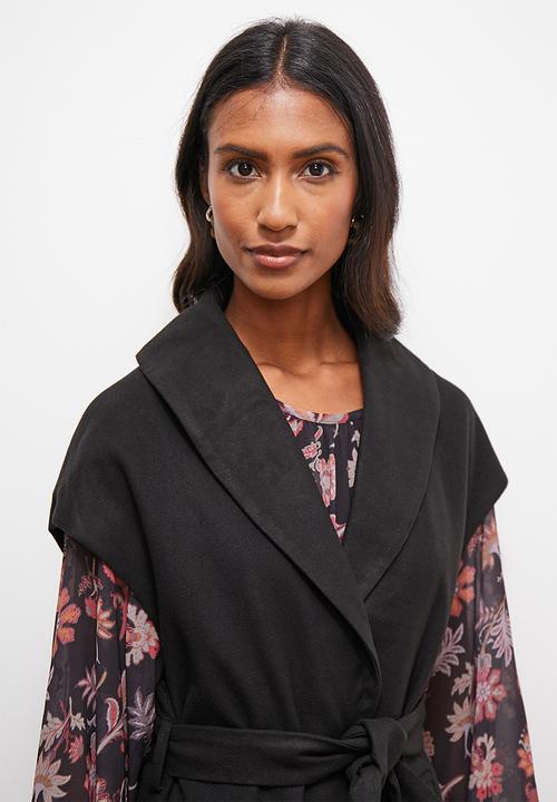 edit - Shawl coat - black