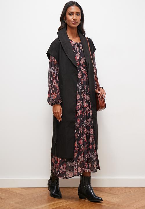 edit - Shawl coat - black