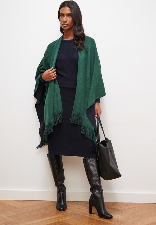 edit - Kensley poncho - green & navy