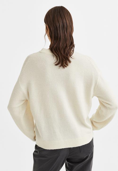 H&M - Beaded jumper - cream/beads