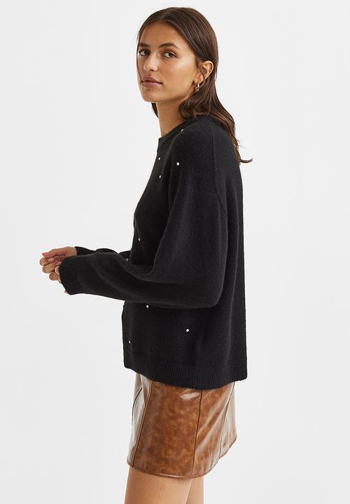 H&M - Beaded jumper - black/rhinestones