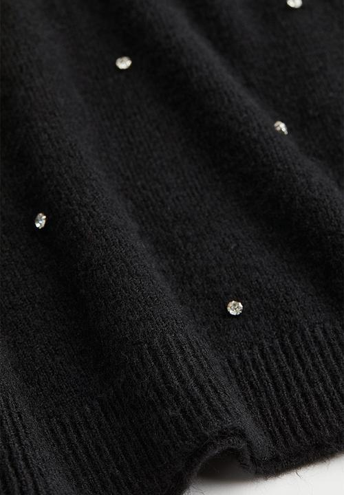 H&M - Beaded jumper - black/rhinestones