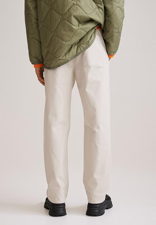 H&M - Relaxed fit twill trousers - natural white
