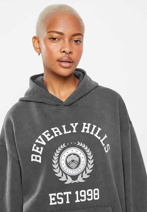 Supré  - Paige oversized printed hoodie - washed phantom/beverly hills