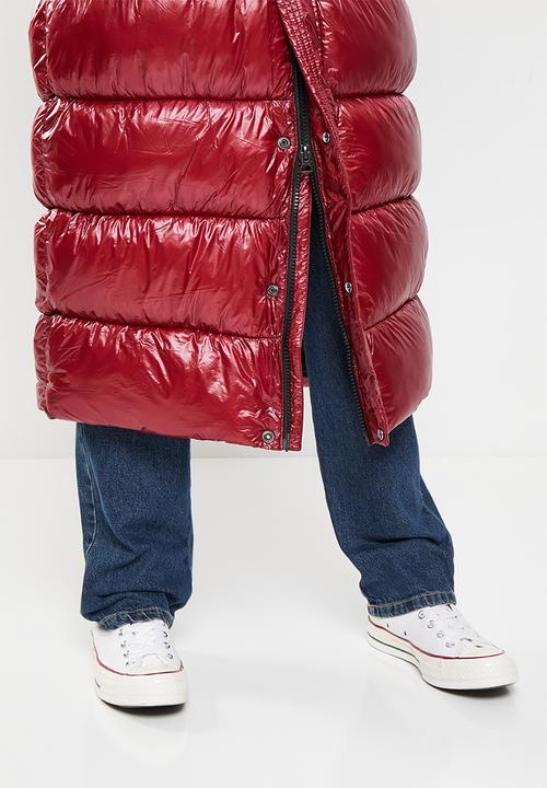 Superdry. - Code xpd longline puffer jacket - dark berry