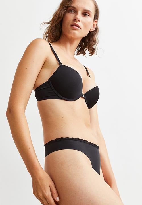 H&M - 3-pack jersey invisible brazilian briefs - black
